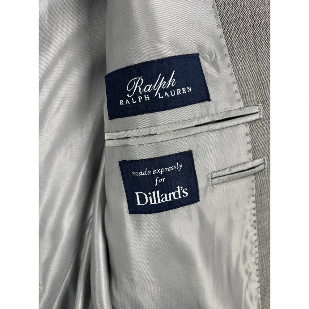 Ralph Lauren 2-Button Wool Blazer Jacket 42L Gray Professional Sport Coat